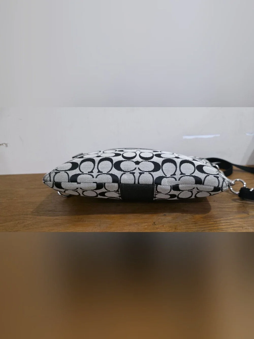Like New! COACH Signature Jacquard Black/Gary Crossbody for tablet and IPad